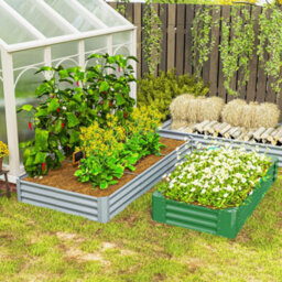 Outsunny Galvanised Raised Garden Bed, 240X120X30Cm Raised Bed, Silver - thumbnail 8