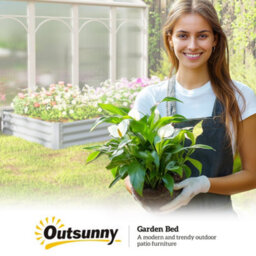 Outsunny Galvanised Raised Garden Bed, 240X120X30Cm Raised Bed, Silver - thumbnail 9
