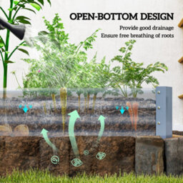 Outsunny Galvanised Raised Garden Bed, 240X120X30Cm Raised Bed, Silver - thumbnail 6