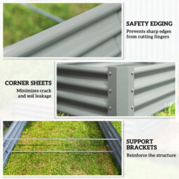 Outsunny Galvanised Raised Garden Bed, 240X120X30Cm Raised Bed, Silver - thumbnail 7