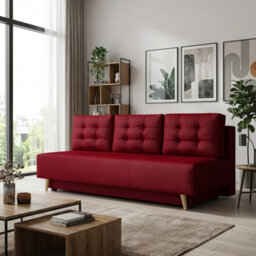 Bella Upholstered Sofa Bed With Polyurethane Foam And Bonell Springs Wooden Frame Storage Sleep Area 200X142 Red