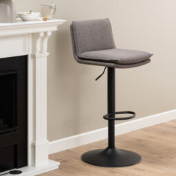 Furniture To Go Flynn Swivel Bar Stool With Height Adjustable Function In Light Grey-Brown. - thumbnail 4