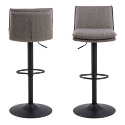 Furniture To Go Flynn Swivel Bar Stool With Height Adjustable Function In Light Grey-Brown. - thumbnail 2
