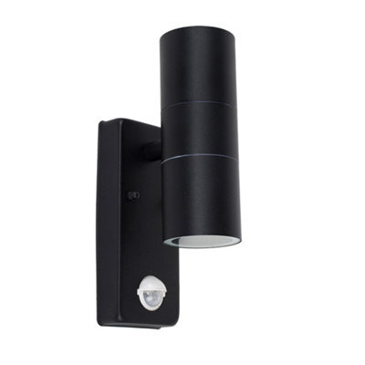 Valuelights Black Outdoor Up Down Ip44 Rated Wall Light Pir Motion Sensor Detector - image 1