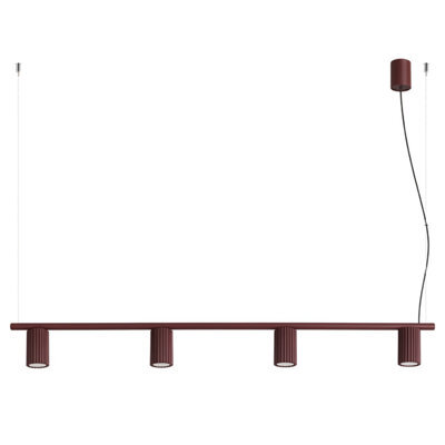 Sollux Lighting Karbon Aluminum Burgundy 4 Lights Modern Chandeliers - image 1