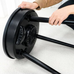 Carbon Fiber & Black Bluetooth Speaker End Table Round Accent Table Led Light Nightstand - thumbnail 6