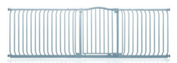 Safetots Curved Top Safety Gate, 234Cm - 243Cm, Matt Grey, Pressure Fit Stair Gate - thumbnail 1