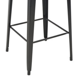 Walplus Bar Table Black 60X60X108 Cm Solid Pine Wood Steel - thumbnail 5