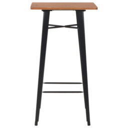 Walplus Bar Table Black 60X60X108 Cm Solid Pine Wood Steel - thumbnail 2