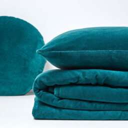 Homescapes Emerald Green Velvet Quilted Throw, 125 X 150 Cm - thumbnail 5
