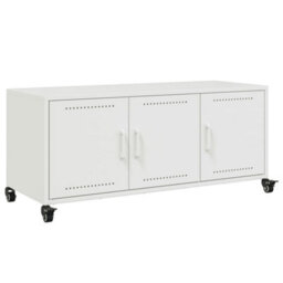 Berkfield Durable Tv Cabinet White 100.5X39X43.5 Cm Steel