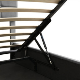 Abrihome Upholstered Hydraulic Storage Bed With Led Lights - 4Ft6 Double (135X190Cm) - Velvet & Iron, Grey - thumbnail 7
