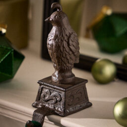 Dibor Antique Brown Partridge Decorative Stocking Hook Fireplace Stocking Holder Christmas Stocking Holder - thumbnail 1
