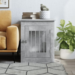 Walplus Concrete Grey Dog Crate Furniture 55X75X65 Cm Engineered Wood End Table - thumbnail 3