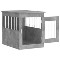 Walplus Concrete Grey Dog Crate Furniture 55X75X65 Cm Engineered Wood End Table - thumbnail 6