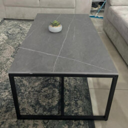 Fativo Fatiov Heavy Duty Sintered Stone Marble Coffee Table Center Tea Table, Grey, L39.4Xw23.6Xh16.2In - thumbnail 9