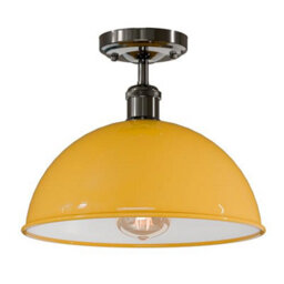 Industrial Semi-Flush Mount Ceiling Light 30Cm Dome E27 Pendant Lamp Shade Suitable For Farmhouse Kitchen Bathroom