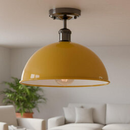 Industrial Semi-Flush Mount Ceiling Light 30Cm Dome E27 Pendant Lamp Shade Suitable For Farmhouse Kitchen Bathroom - thumbnail 3