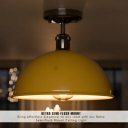 Industrial Semi-Flush Mount Ceiling Light 30Cm Dome E27 Pendant Lamp Shade Suitable For Farmhouse Kitchen Bathroom - thumbnail 5