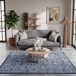 The Rugs Montana Blue Oriental Area Rug And Runner Soft Durable Pet Friendly Easy To Clean Living Room Bedroom Hallway 3716Bl - thumbnail 1