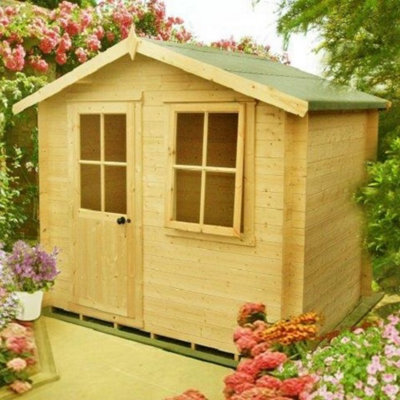 Shire Avesbury Log Cabin Home Office Garden Room Approx 7 X 7 Feet - image 1