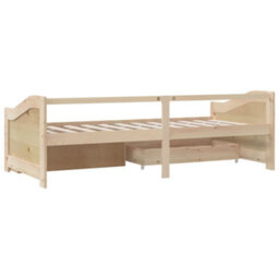 Berkfield 3-Seater Day Bed With Drawers Solid Pinewood 90X200 Cm - thumbnail 7