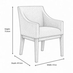 Where Saints Go Ltd Billy Dining Chair, Bisque Linen Effect Fabric, Brushed Natural Wood Frame By Where Saints Go - thumbnail 8