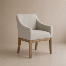 Where Saints Go Ltd Billy Dining Chair, Bisque Linen Effect Fabric, Brushed Natural Wood Frame By Where Saints Go - thumbnail 2