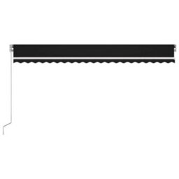 Berkfield Manual Retractable Awning With Led 500X300 Cm Anthracite - thumbnail 3