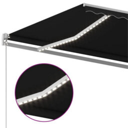 Berkfield Manual Retractable Awning With Led 500X300 Cm Anthracite - thumbnail 5