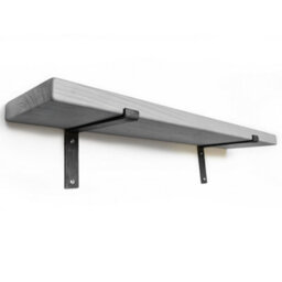 Toolty Rustic Handmade Wall Shelf, Wall Mounted, 140Cm X 14.5Cm Down Design, Antique Gray, Handcrafted Vintage Style - thumbnail 5