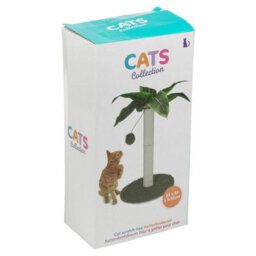 Urbn-Living Urbnliving 50Cm Height Cat Scratch Post Green Tree On Stand With Hanging Ball Kitten Claws Durable Scratcher Play Toy Mat - thumbnail 8