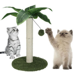 Urbn-Living Urbnliving 50Cm Height Cat Scratch Post Green Tree On Stand With Hanging Ball Kitten Claws Durable Scratcher Play Toy Mat - thumbnail 5