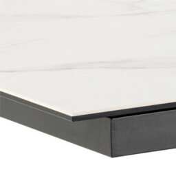 Wyld Haus Perth 168-210Cm White Marble-Effect Ceramic Extendable Dining Table With Black Metal Legs - thumbnail 5