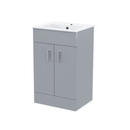 Nes Home Nanuya 500mm Floorstanding Slim Basin Vanity Unit Grey - thumbnail 5