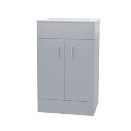 Nes Home Nanuya 500mm Floorstanding Slim Basin Vanity Unit Grey - thumbnail 6