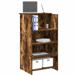 Berkfield Durable Reception Desk Smoked Oak 55X50X103.5 Cm Engineered Wood - thumbnail 2