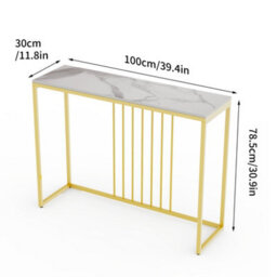 Fativo 100Cm W Slim Narrow Hallway Console Table Scratch-Proof Sintered Stone Marble Long Bar Table - thumbnail 2