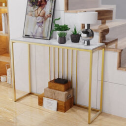 Fativo 100Cm W Slim Narrow Hallway Console Table Scratch-Proof Sintered Stone Marble Long Bar Table - thumbnail 9