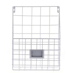 2Pcs Simple Wire Magazine Newspaper Basket Wall Mounted Post Storage Rack Holder - 1X White - thumbnail 4