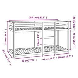 Walplus Bunk Bed Without Mattress 80X200 Cm Solid Wood Pine - thumbnail 8