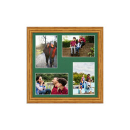 AK Frames 12X12 Oak Classic Multi Photo Frame With Emerald Mount - Holds 4 Apertures (4X) 6X4 Photos