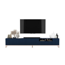 Heze Furniture Elpis Glamour Tv Cabinet Media Unit Extra Long 300 Cm - Navy Matt / Copper Frame - thumbnail 1