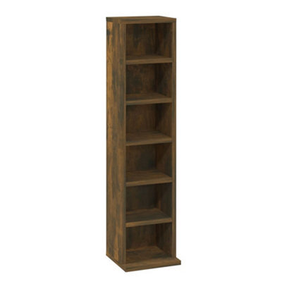Vidaxl Cd Cabinet Smoked Oak 21X20X88 Cm Engineered Wood - image 1