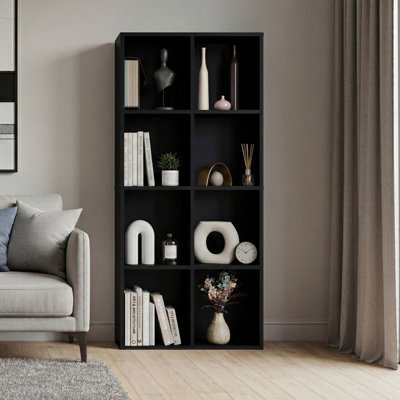 Lassic Vida Designs 8 Cube Storage Unit Shelving Bookcase Display Organiser - Modern Cube Shelf For Living Room, Bedroom, Office, Black - image 1
