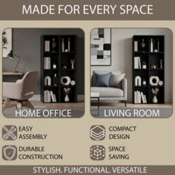 Lassic Vida Designs 8 Cube Storage Unit Shelving Bookcase Display Organiser - Modern Cube Shelf For Living Room, Bedroom, Office, Black - thumbnail 8