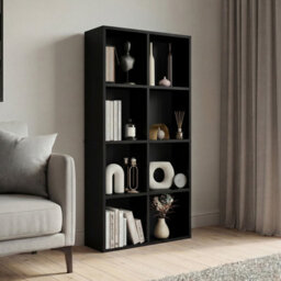 Lassic Vida Designs 8 Cube Storage Unit Shelving Bookcase Display Organiser - Modern Cube Shelf For Living Room, Bedroom, Office, Black - thumbnail 2