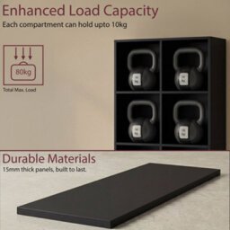 Lassic Vida Designs 8 Cube Storage Unit Shelving Bookcase Display Organiser - Modern Cube Shelf For Living Room, Bedroom, Office, Black - thumbnail 7