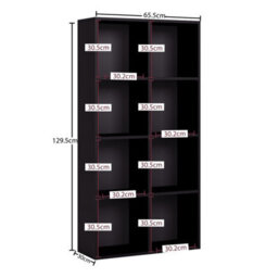 Lassic Vida Designs 8 Cube Storage Unit Shelving Bookcase Display Organiser - Modern Cube Shelf For Living Room, Bedroom, Office, Black - thumbnail 5