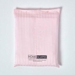 Homescapes Pink Egyptian Cotton Satin Stripe Fitted Sheet 330 Tc, Small Double - thumbnail 5